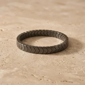 Bracelet Hématite en Flèche Homme – Force & Ancrage