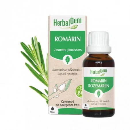 Bourgeon romarin 30 mL – gemmothérapie foie & mémoire Herbalgem