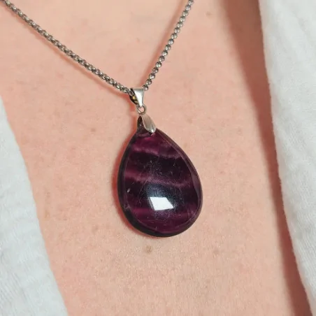 Pendentif Fluorite Goutte – Pierre de Clarté & Protection
