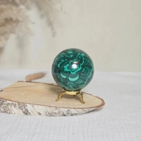 Sphère malachite – cœur de transformation & guérison