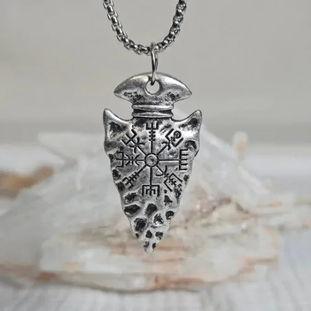Pendentif Pointe Vegvisir – Symbole Viking de Protection