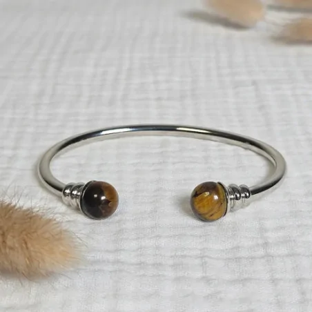 Jonc Acier Œil de Tigre – Bijou énergétique protecteur