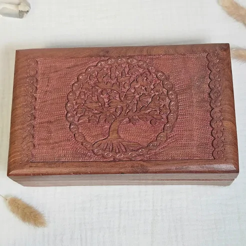 Boîte à Bijoux en Bois Arbre de Vie – Rangement sacré
