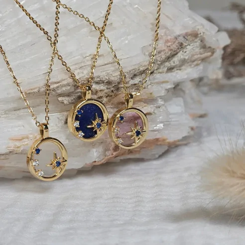 Collier Lapis Lazuli Étoile – Intuition & protection céleste