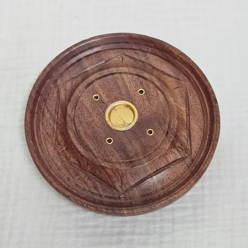Porte-Encens Rond en Bois – Élégance & Simplicité sacrée