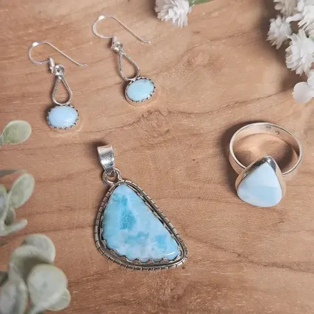 Parure Sirène Larimar & Argent| Atelier des Sens