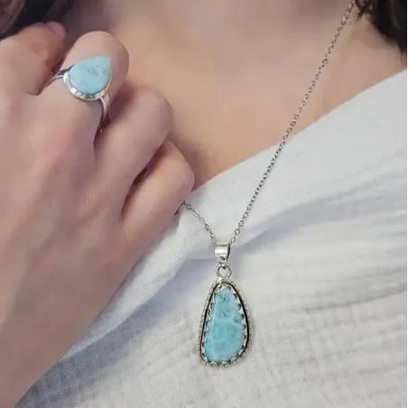 Parure Sirène Larimar & Argent| Atelier des Sens