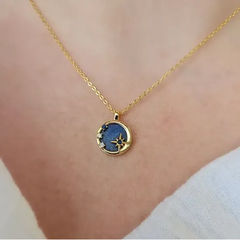 Collier Lapis Lazuli Étoile – Intuition & protection céleste