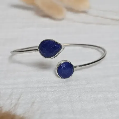 Jonc Lapis Lazuli et Argent – Sagesse & Expression Sacrée