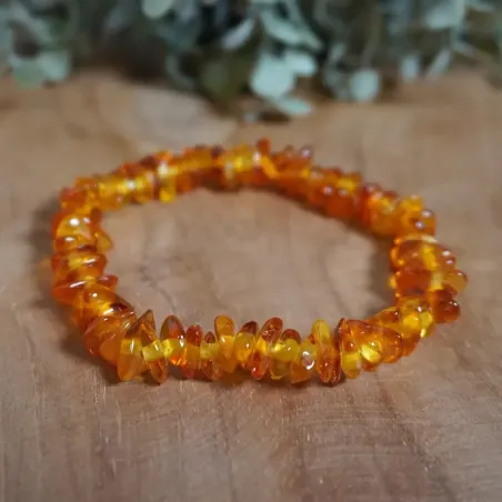 Bracelet en chips d’ambre – Énergie douce & apaisante