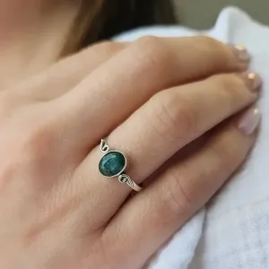 Bague Émeraude Angel – Argent - Guérison et amour du cœur