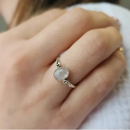 Bague Pierre de Lune Angel - Intuition et douceur sacrée