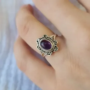 Bague Améthyste Juliette – Argent fleuri et paix intérieure
