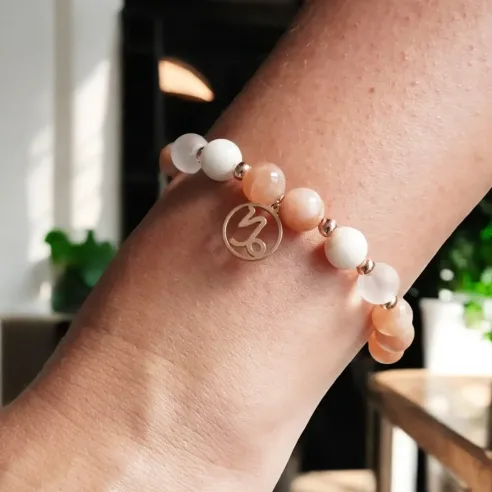 Bracelet Capricorne lune & cristal – pierre astrologique
