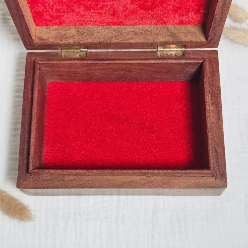 Boîte à bijoux Feuilles – Bois gravé 18 cm
