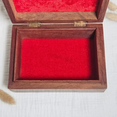 Boîte à bijoux Feuilles – Bois gravé 18 cm