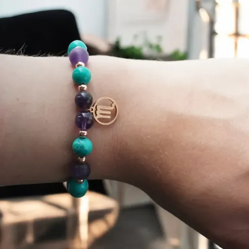 Bracelet Scorpion turquoise – améthyste & sagesse intérieure