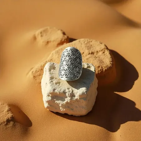 Bague Fleur de Vie Argentée – Harmonie et énergie sacrée