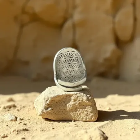 Bague Fleur de Vie Argentée – Harmonie et énergie sacrée