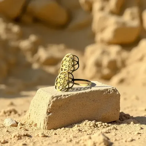 Bague Double Fleur de Vie – Harmonie et Lumière Sacrée