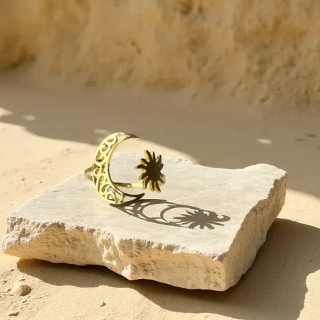 Bague Lune et Soleil – Harmonie et Éclat Spirituel