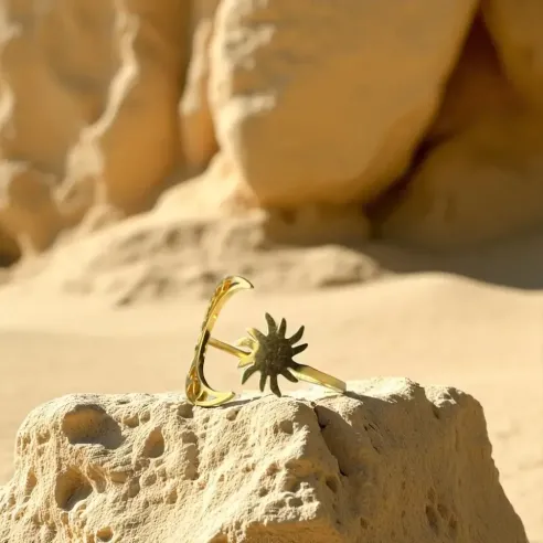 Bague Lune et Soleil – Harmonie et Éclat Spirituel