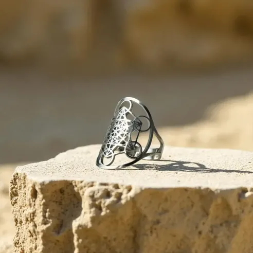 Bague Metatron 3 coloris – Symbole ésotérique ajustable