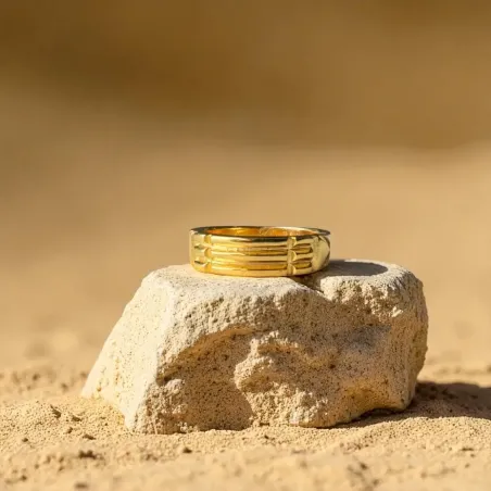 Bague Atlante Argent doré – Bijou spirituel en argent 925