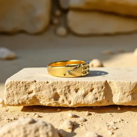 Bague Atlante Argent doré – Bijou spirituel en argent 925