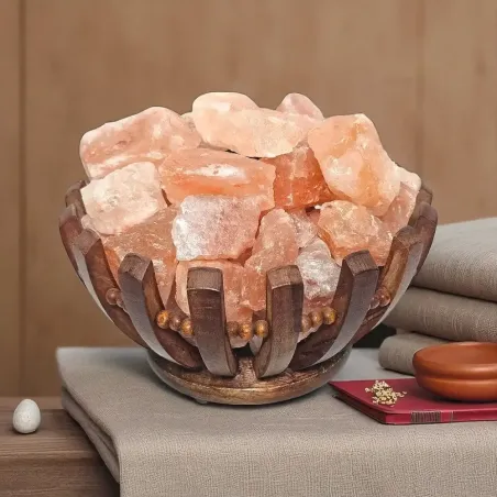 Lampe de sel Himalaya panier – Lumière naturelle et apaisante