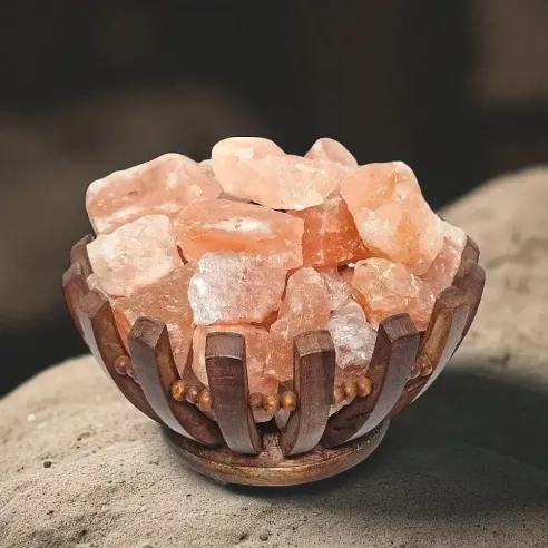 Lampe de sel Himalaya panier – Lumière naturelle et apaisante