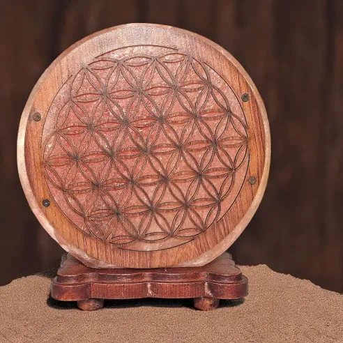 Lampe de sel Fleur de Vie – Lumière purifiante & sacrée