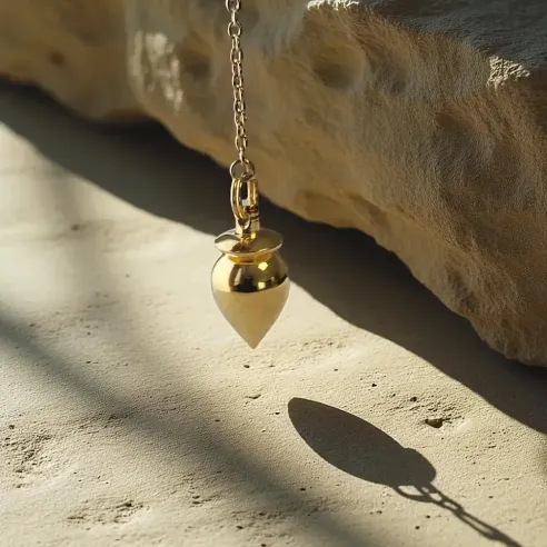 Pendule Goutte Collerette doré – Radiesthésie & élégance