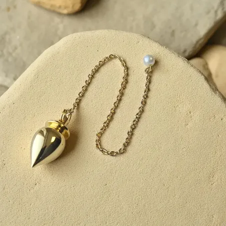 Pendule Goutte Collerette doré – Radiesthésie & élégance