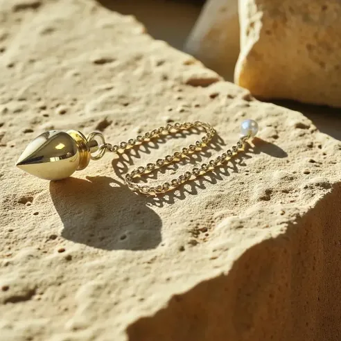 Pendule Goutte Collerette doré – Radiesthésie & élégance