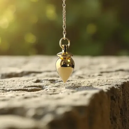 Pendule Goutte Collerette doré – Radiesthésie & élégance