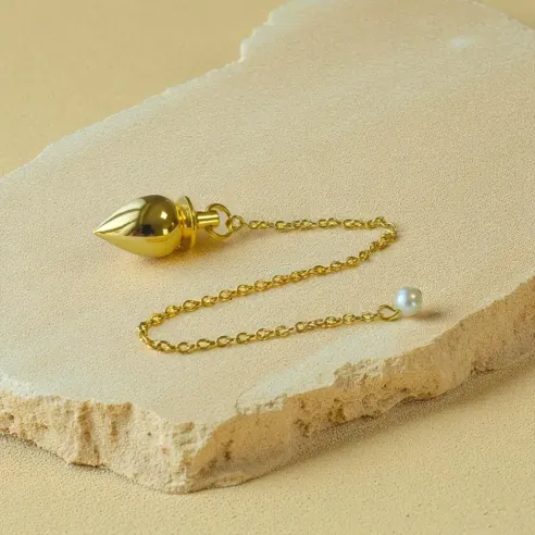 Pendule Goutte Collerette doré – Radiesthésie & élégance