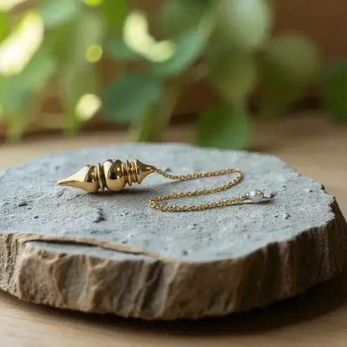 Pendule Vénus doré – Intuition féminine & radiesthésie