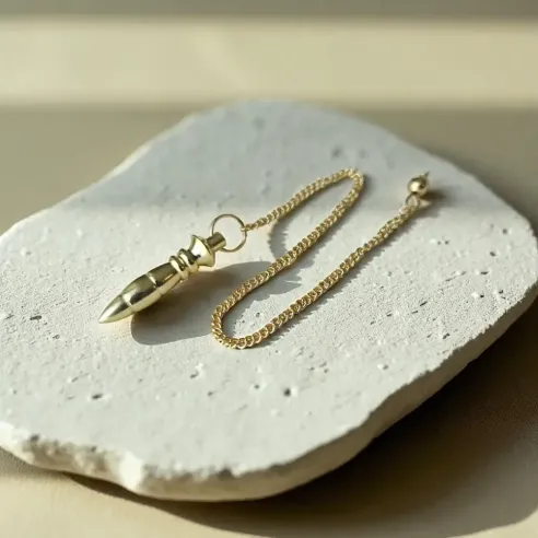 Pendule Nil Métal Doré Fin – Élégance et Précision Spirituelle