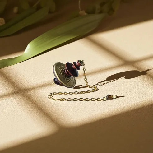 Pendule Mystica – Outil de radiesthésie en bois et laiton