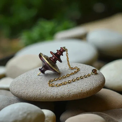 Pendule Mystica – Outil de radiesthésie en bois et laiton