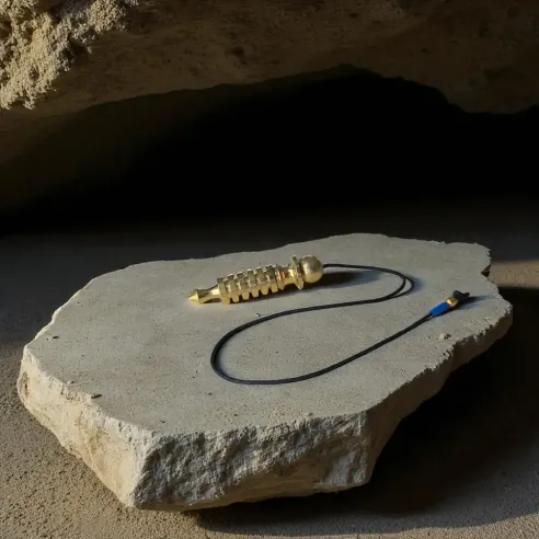 Pendule Isis en laiton doré – Outil de radiesthésie précis