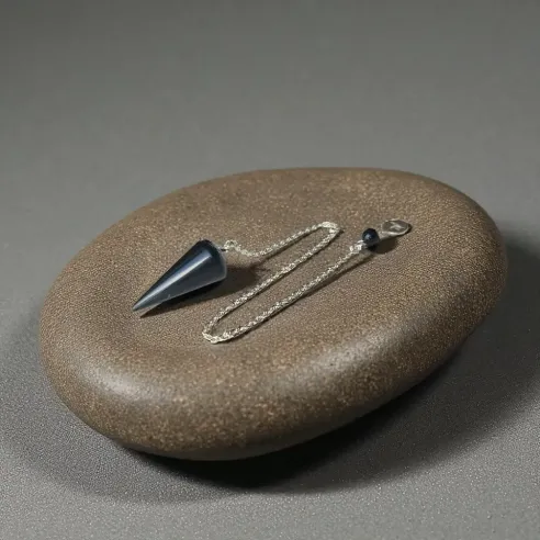 Pendule obsidienne cône lisse – Outil de divination protecteur