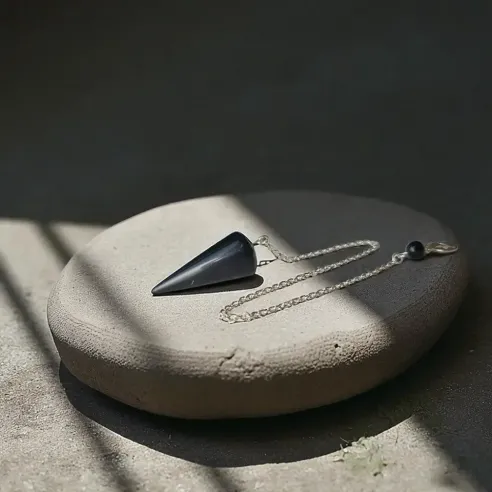 Pendule obsidienne cône lisse – Outil de divination protecteur