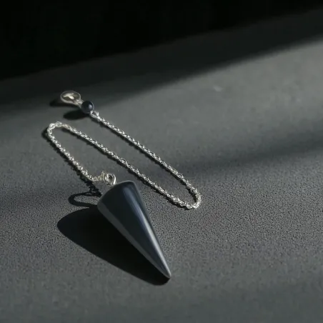 Pendule obsidienne cône lisse – Outil de divination protecteur