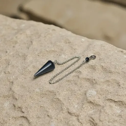 Pendule obsidienne cône lisse – Outil de divination protecteur
