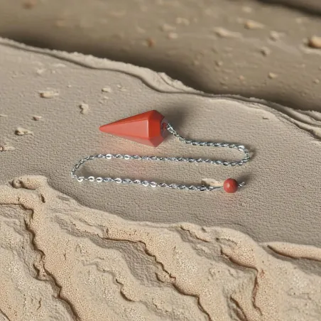 Pendule Jaspe Rouge Hexagonal – Vitalité Ancrage Énergétique