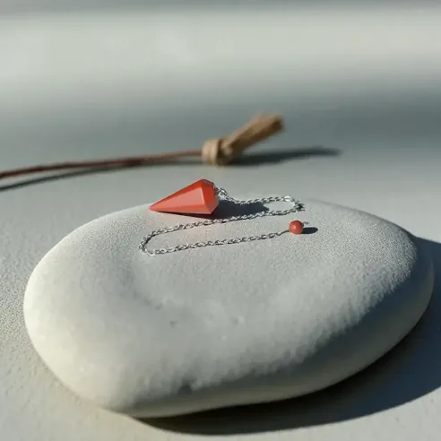 Pendule Jaspe Rouge Hexagonal – Vitalité Ancrage Énergétique