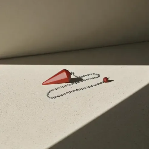 Pendule Jaspe Rouge Hexagonal – Vitalité Ancrage Énergétique