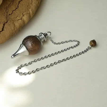 Pendule œil de tigre boule – Protection et clarté énergétique